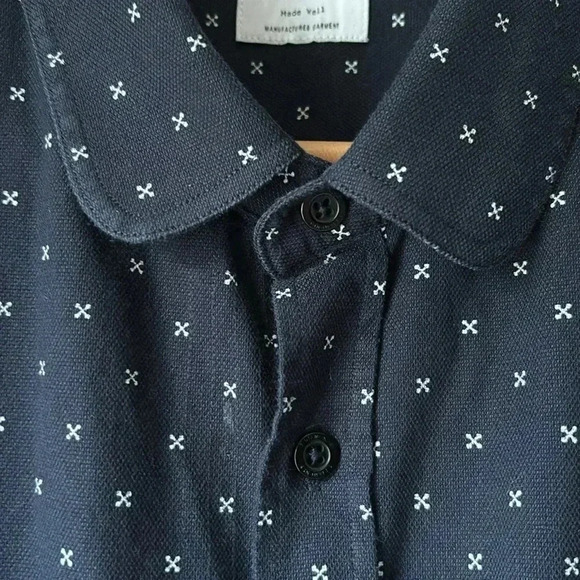 7 Diamonds Shirt Men's Size L Navy Blue Button Up Long Sleeve - Picture 5 of 7